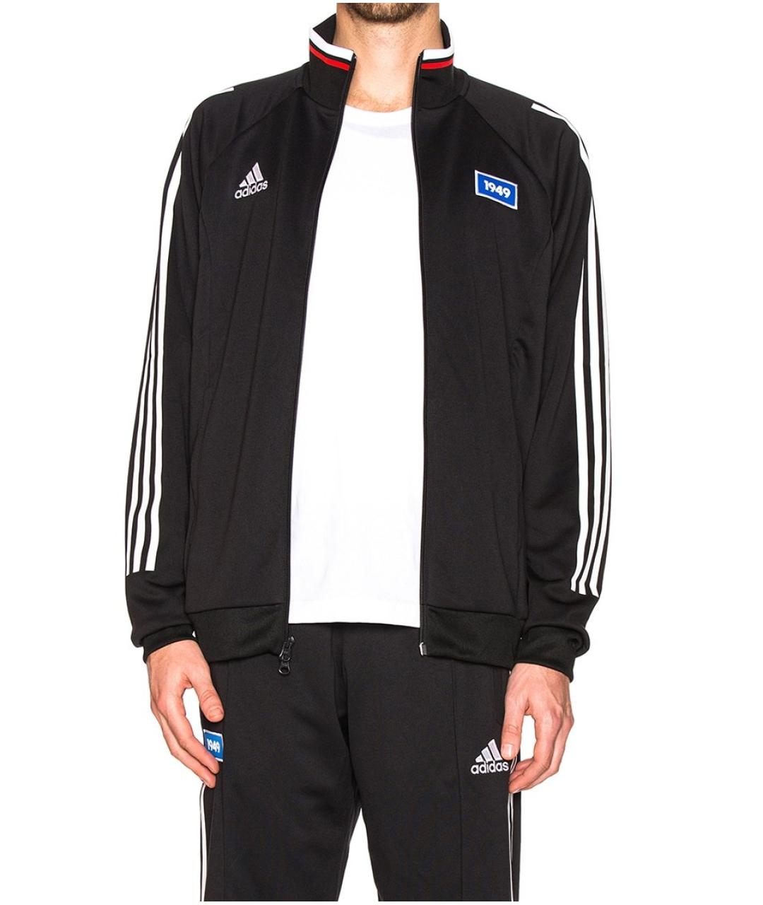 ADIDAS Черная хлопковая спортивная куртка, фото 2