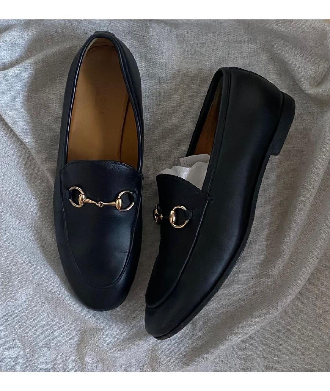 GUCCI Черные кожаные лоферы, фото 4