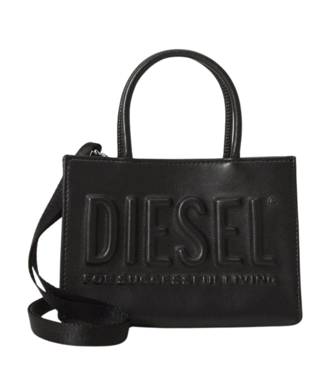 DIESEL Черная сумка с короткими ручками из искусственной кожи, фото 1