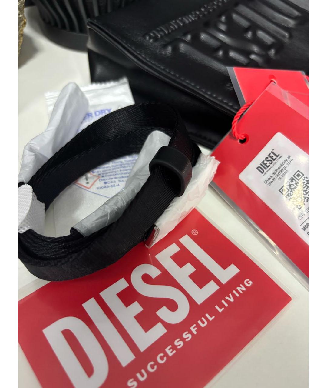 DIESEL Черная сумка с короткими ручками из искусственной кожи, фото 6