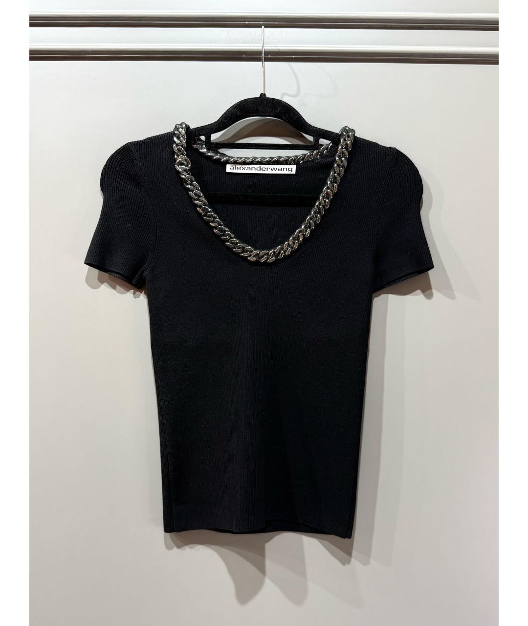 ALEXANDER WANG Черная вискозная футболка, фото 2