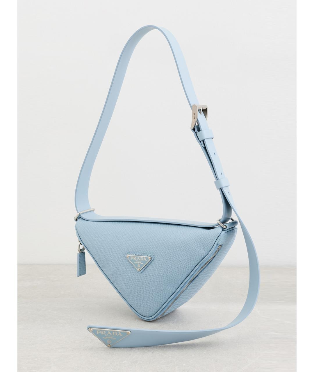 PRADA Голубая кожаная поясная сумка, фото 6