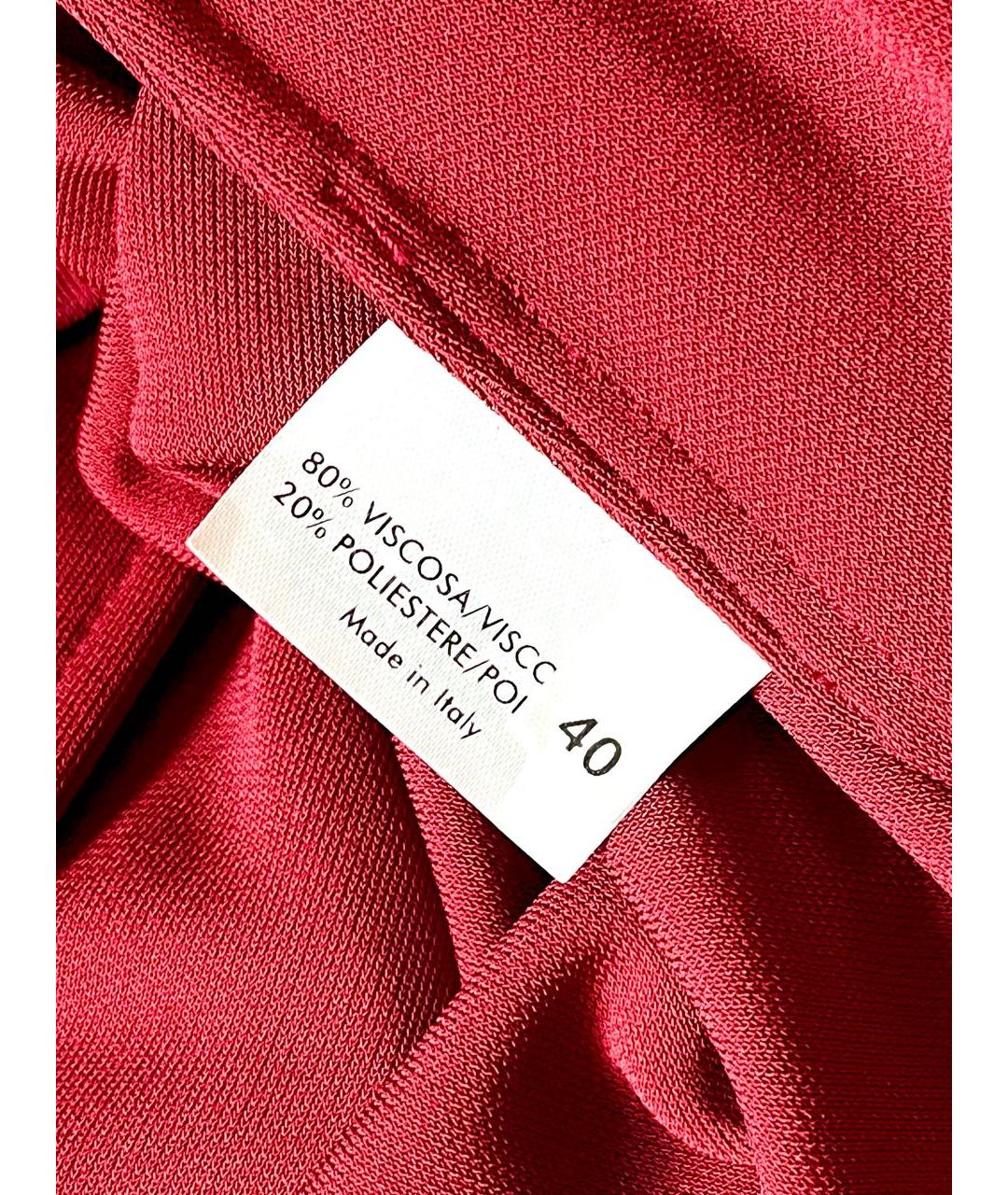 SAINT LAURENT Бордовое полиэстеровое повседневное платье, фото 4