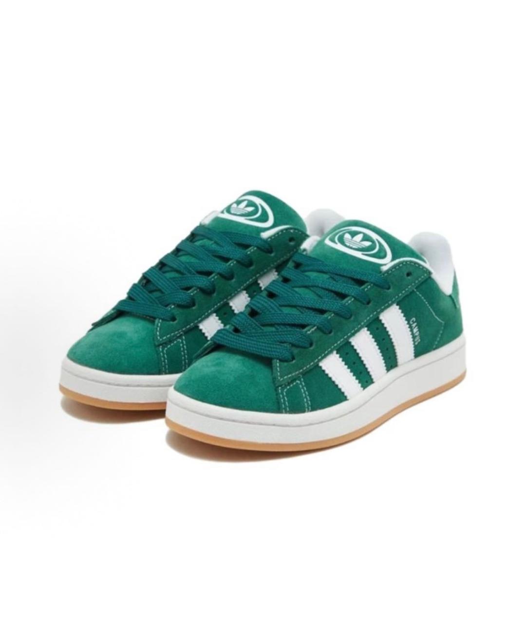 ADIDAS Зеленые замшевые кроссовки, фото 2