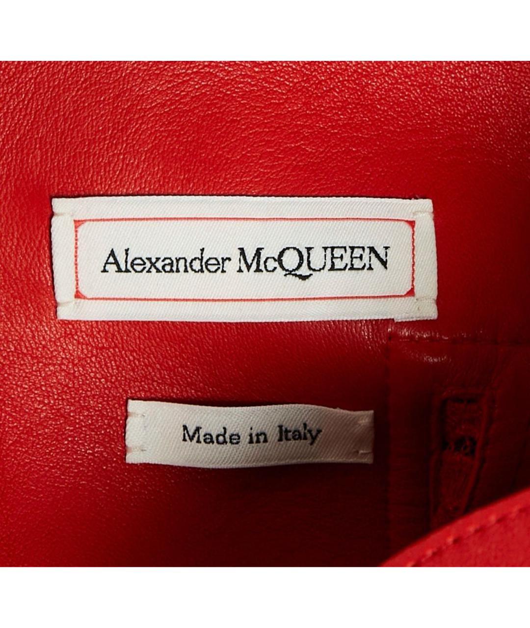 ALEXANDER MCQUEEN Красное кожаное коктейльное платье, фото 3
