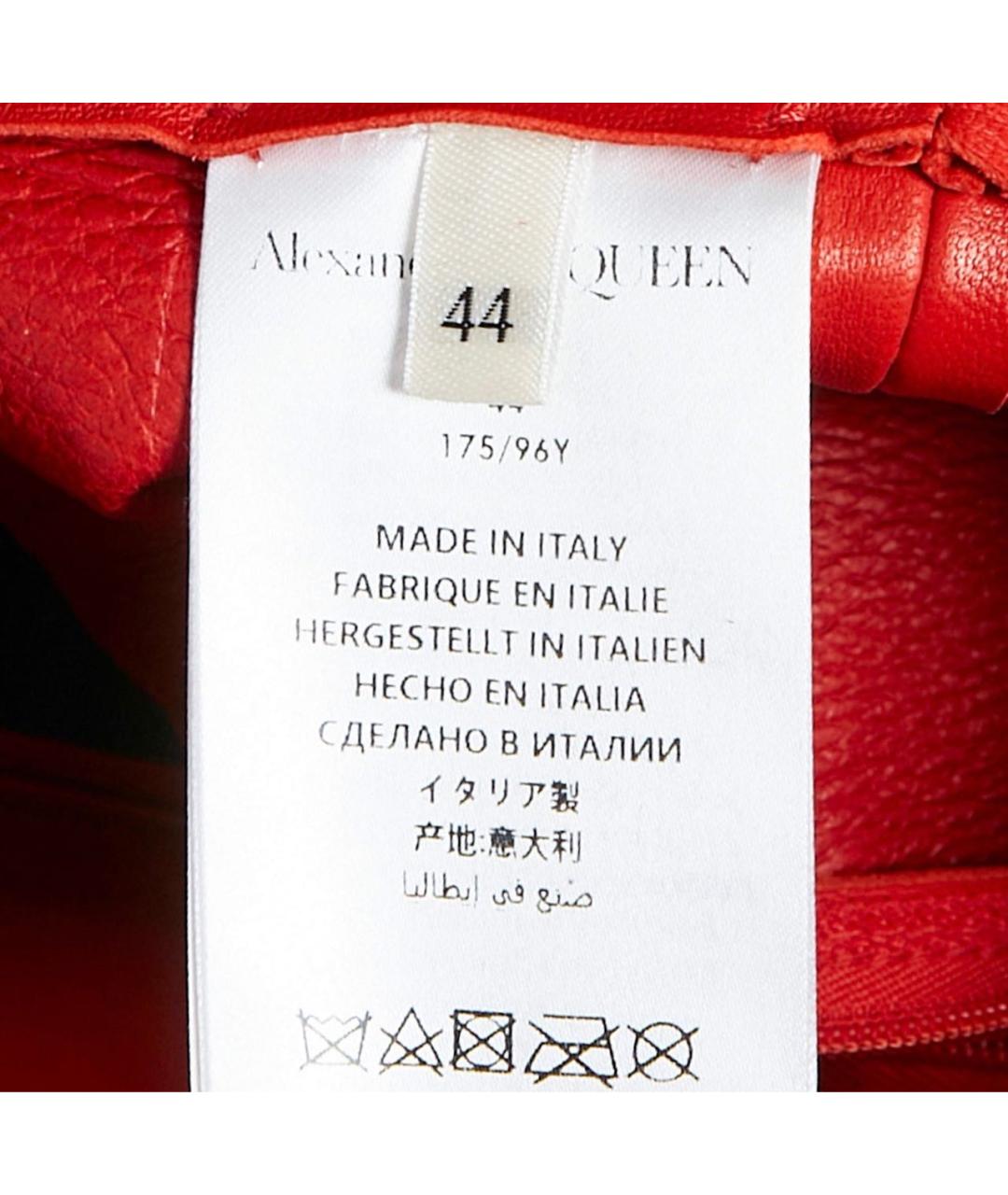 ALEXANDER MCQUEEN Красное кожаное коктейльное платье, фото 7