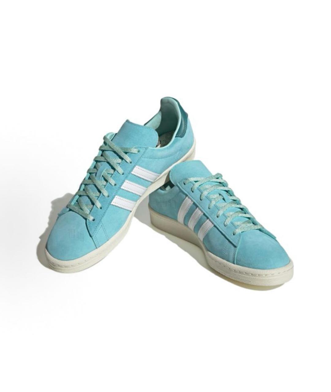 ADIDAS Голубые замшевые кроссовки, фото 3