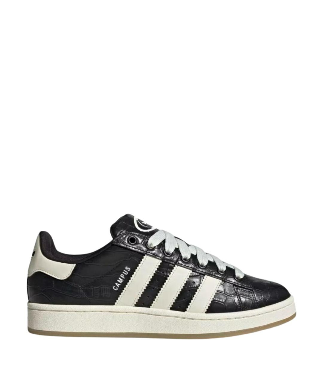 ADIDAS Черные кожаные кроссовки, фото 1