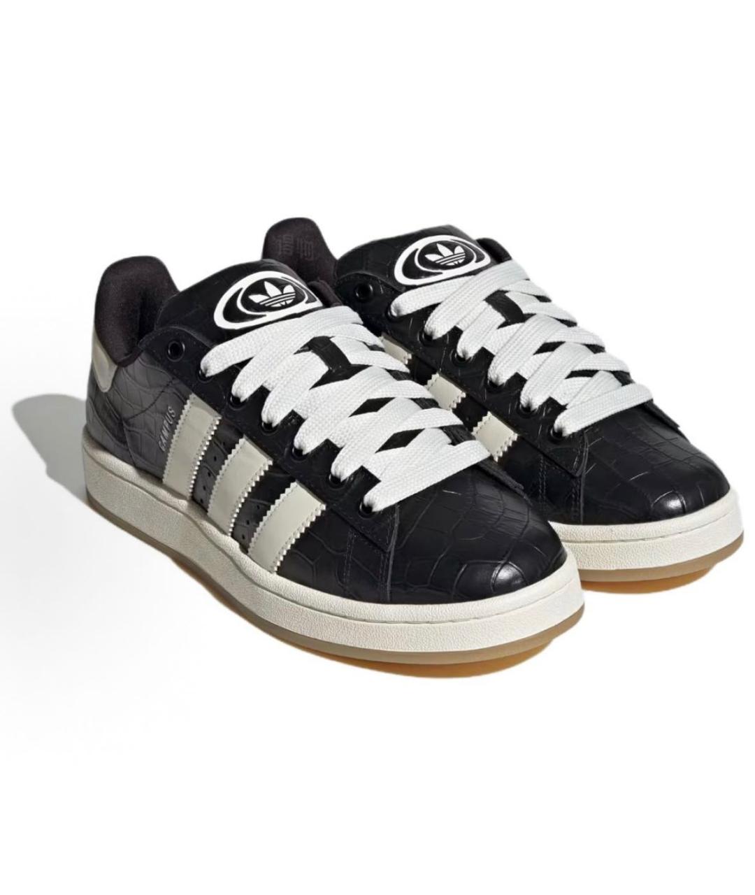 ADIDAS Черные кожаные кроссовки, фото 3