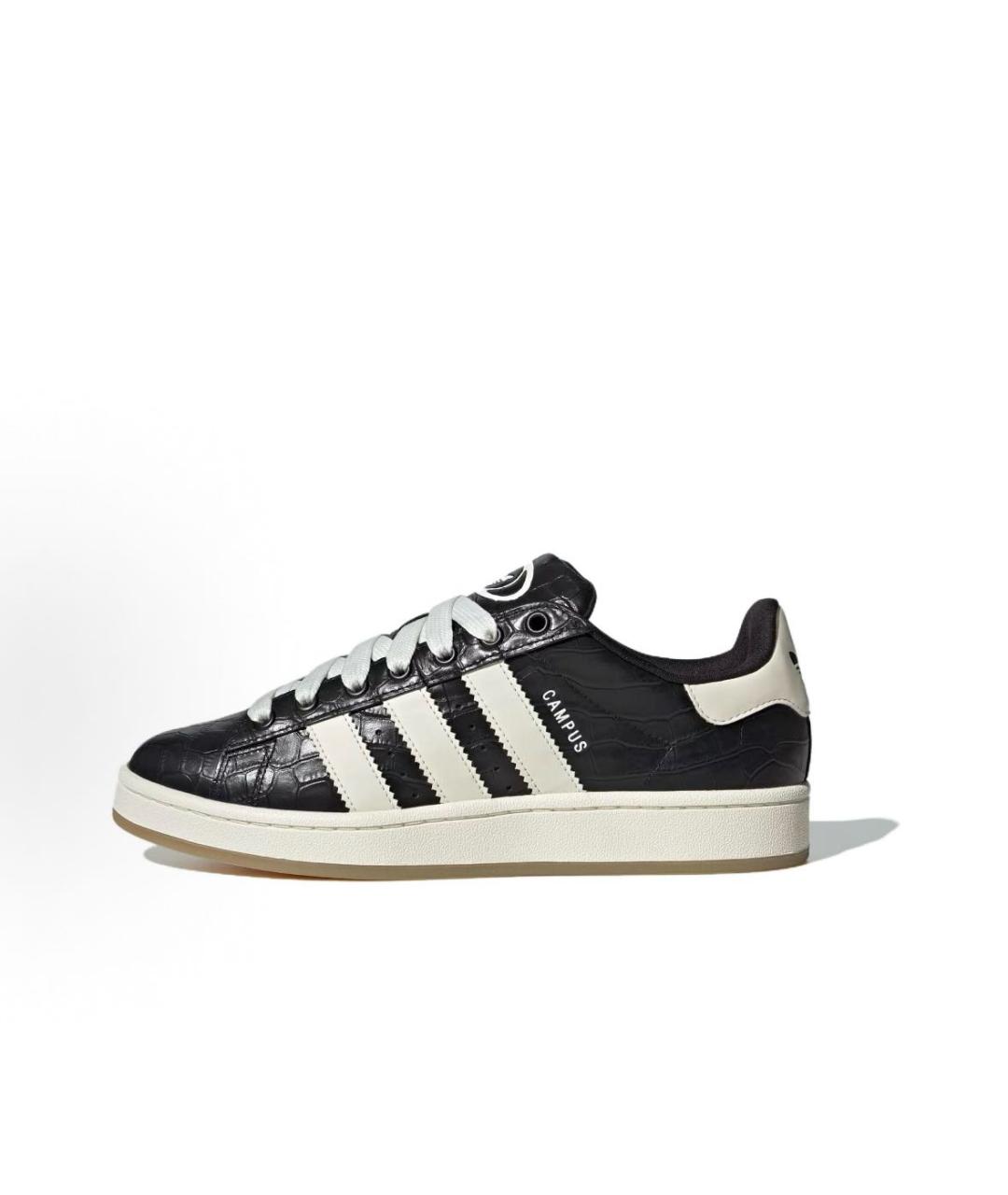 ADIDAS Черные кожаные кроссовки, фото 2