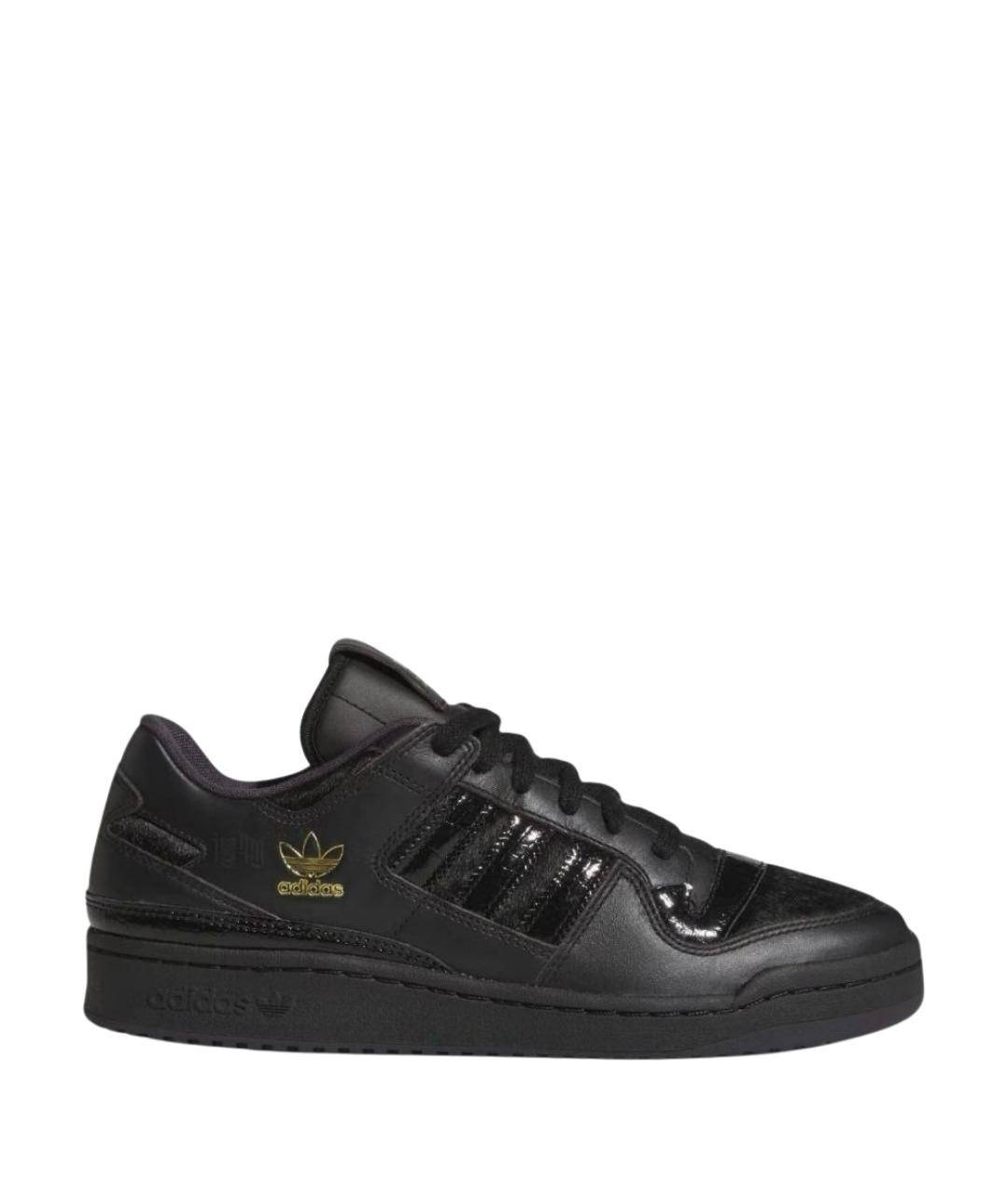 ADIDAS Черные кожаные кроссовки, фото 1