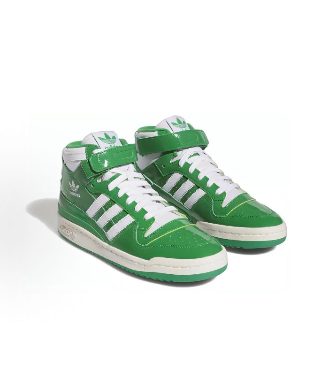 ADIDAS Зеленые кроссовки из лакированной кожи, фото 3