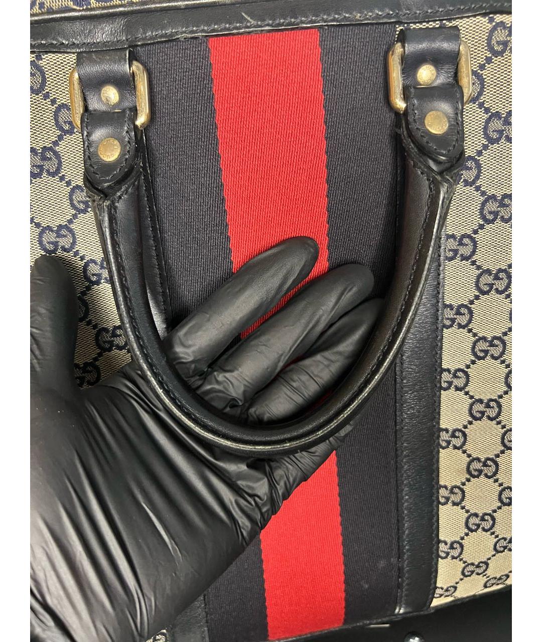 GUCCI Бежевый портфель из канвы, фото 5