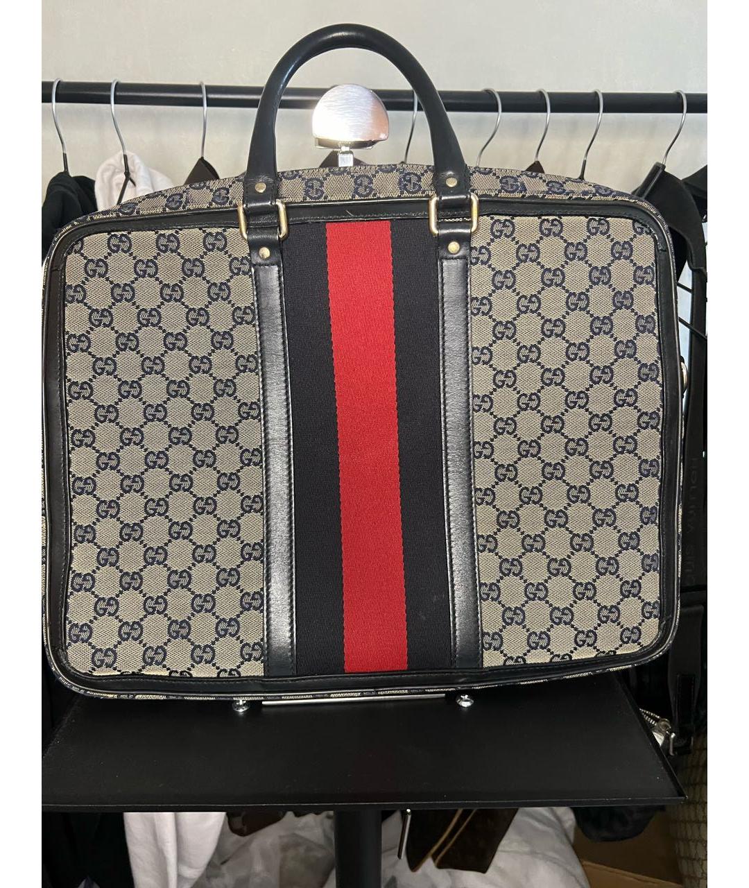 GUCCI Бежевый портфель из канвы, фото 9
