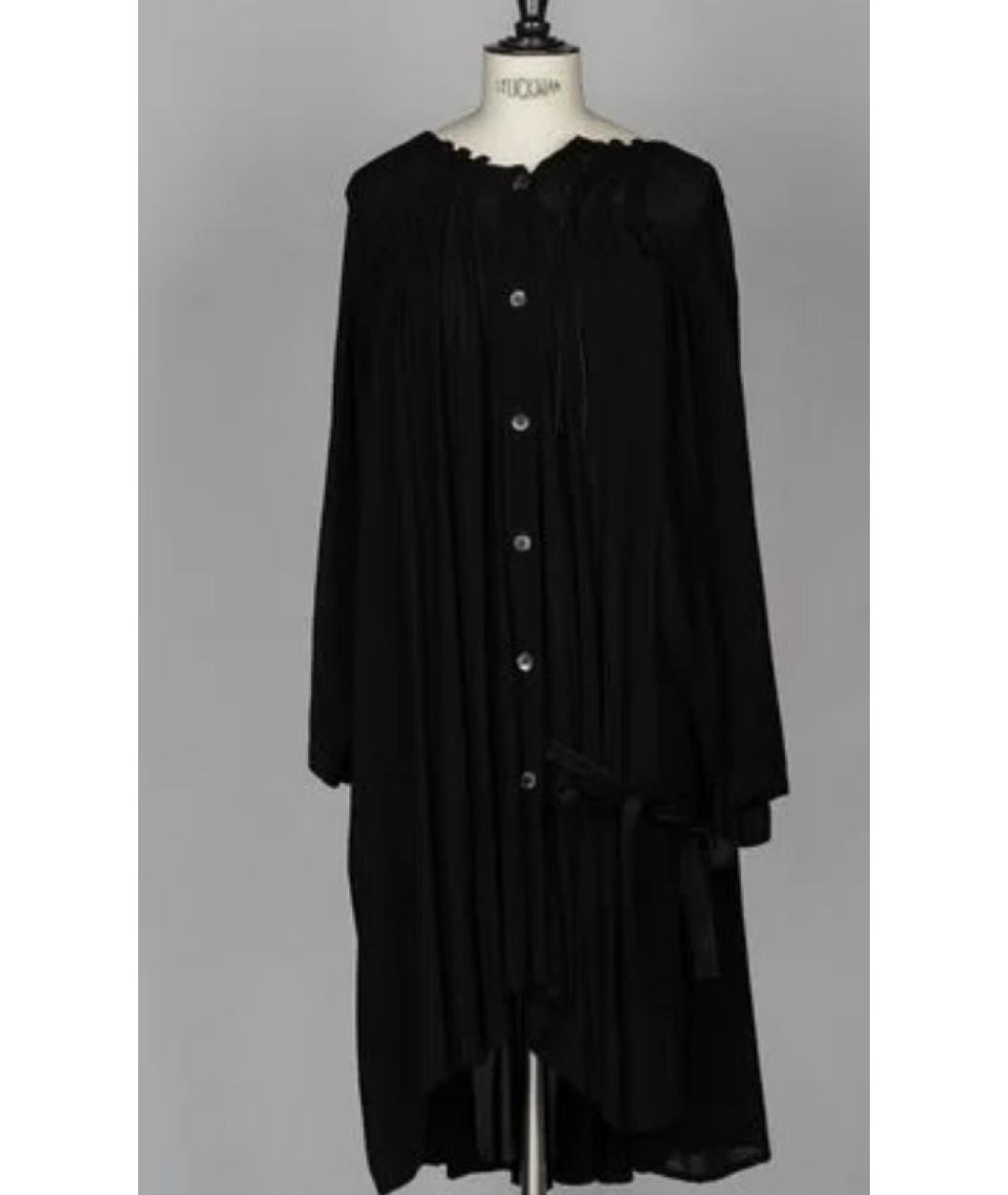 ANN DEMEULEMEESTER Черное хлопковое повседневное платье, фото 5