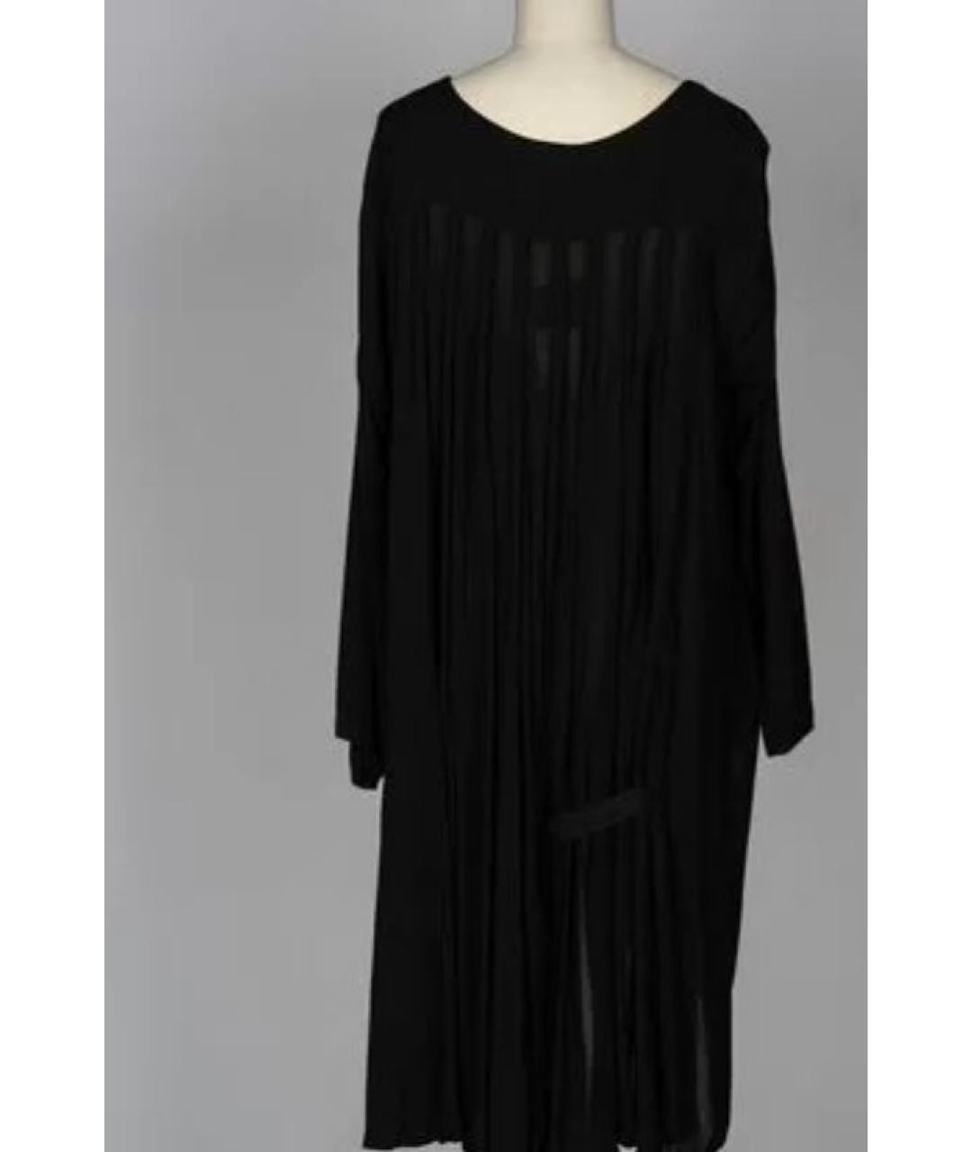ANN DEMEULEMEESTER Черное хлопковое повседневное платье, фото 2