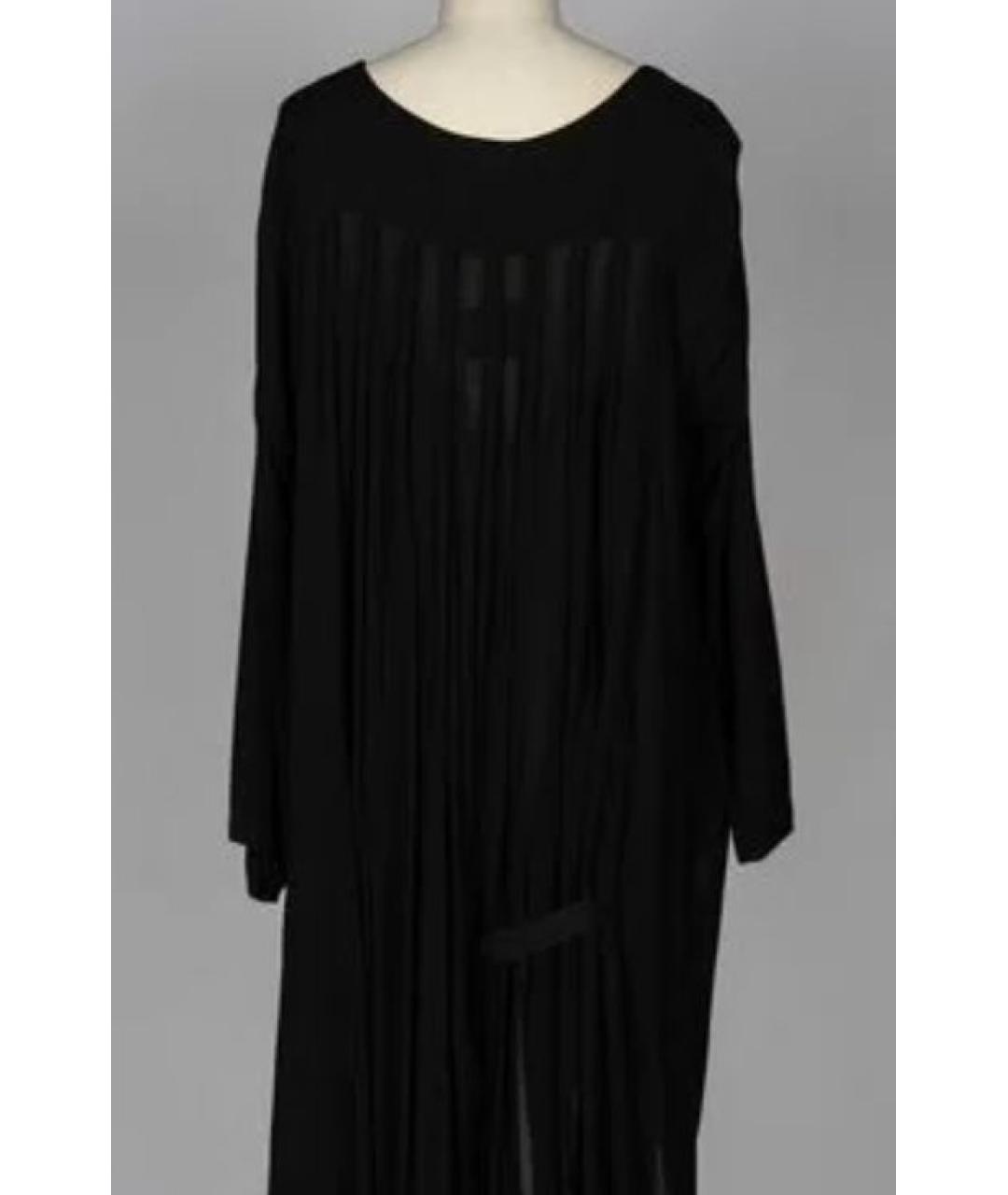 ANN DEMEULEMEESTER Черное хлопковое повседневное платье, фото 4