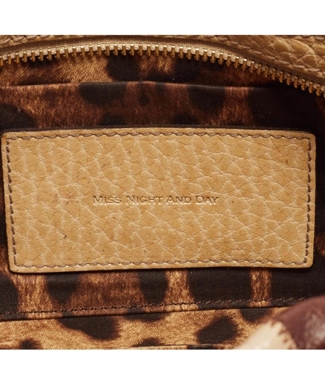 DOLCE&GABBANA Коричневая кожаная сумка с короткими ручками, фото 6