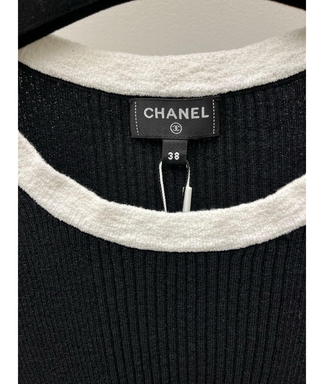 CHANEL Черная хлопковая футболка, фото 3