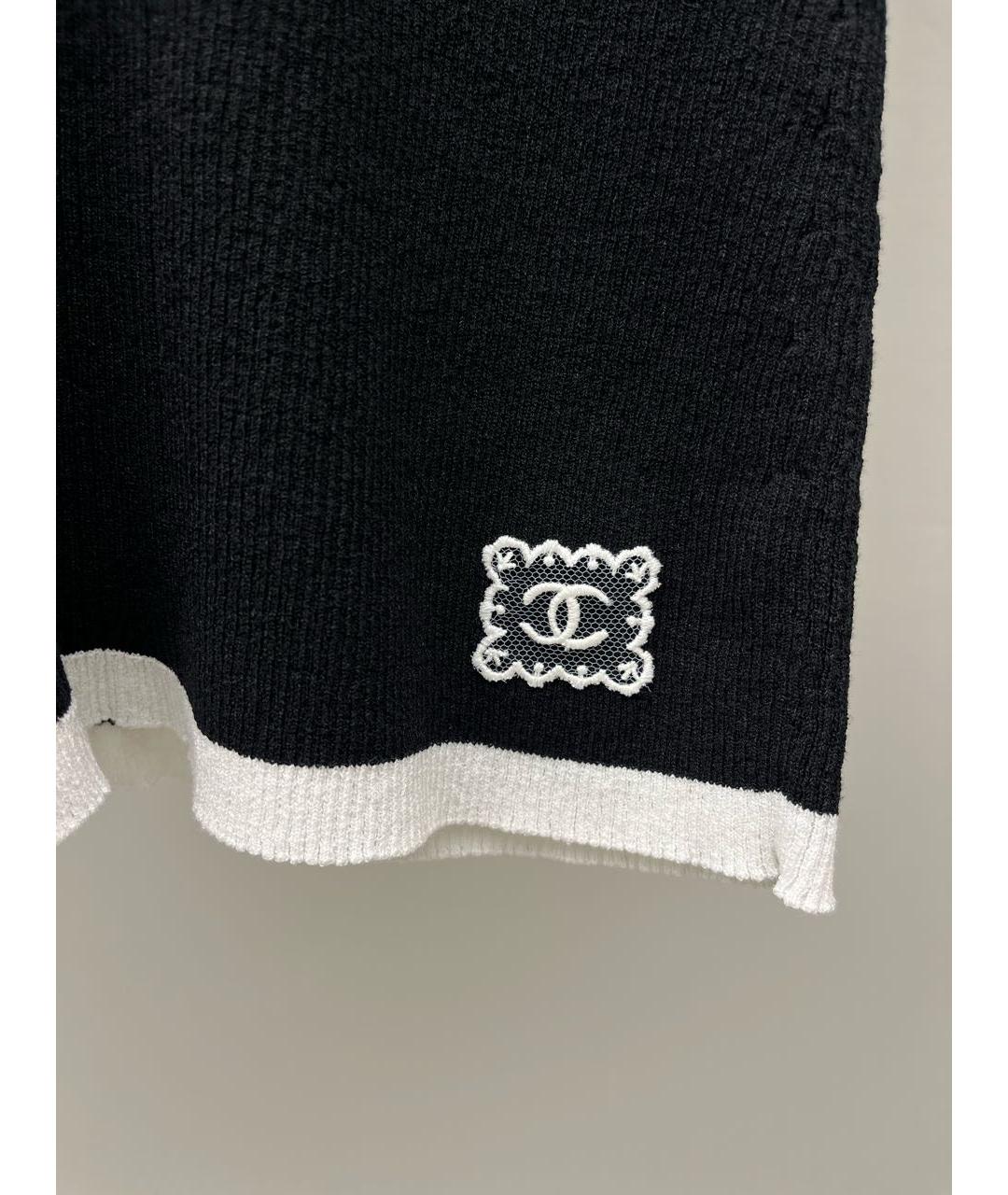 CHANEL Черная хлопковая футболка, фото 4