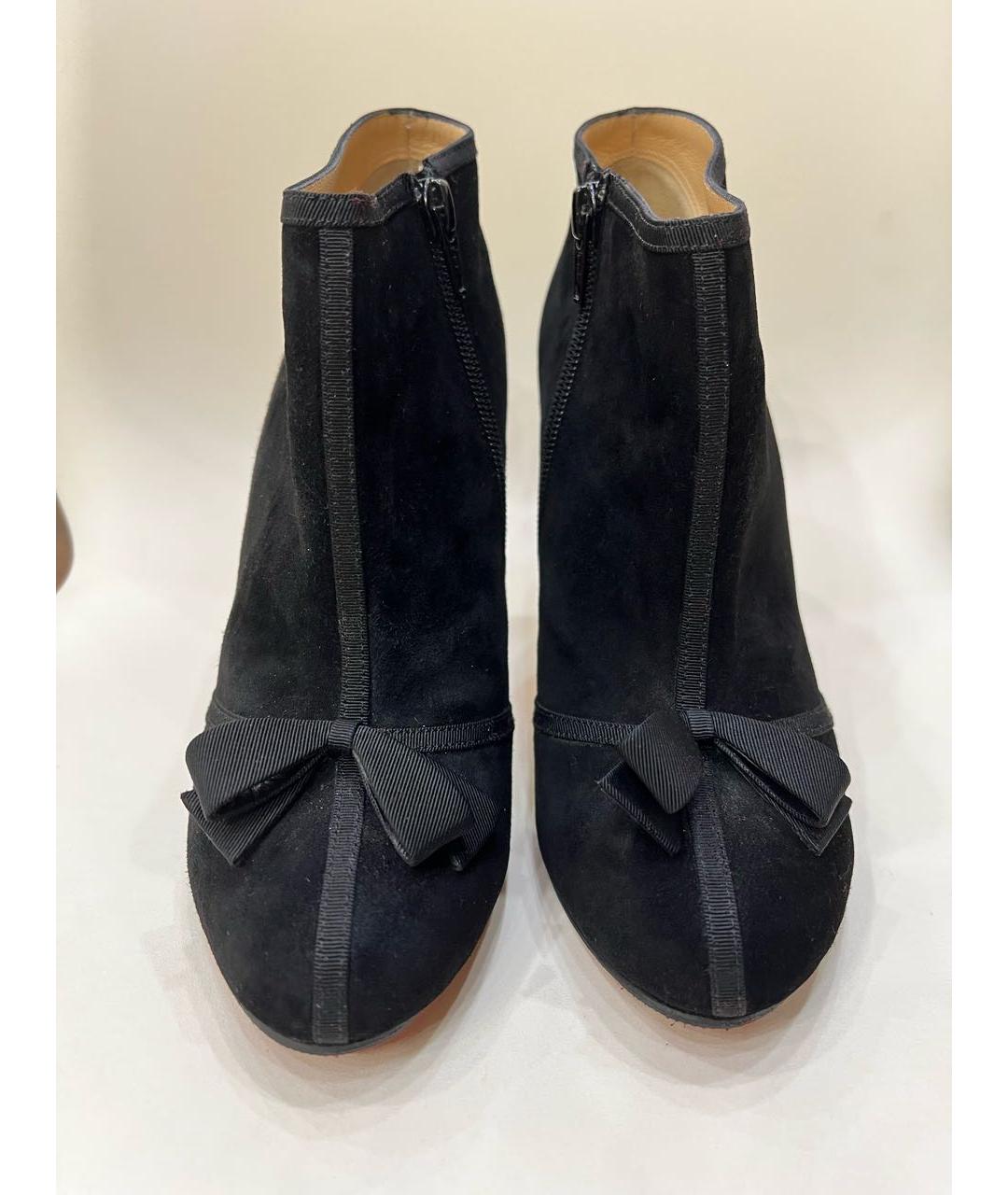 CHRISTIAN LOUBOUTIN Черные замшевые ботильоны, фото 2