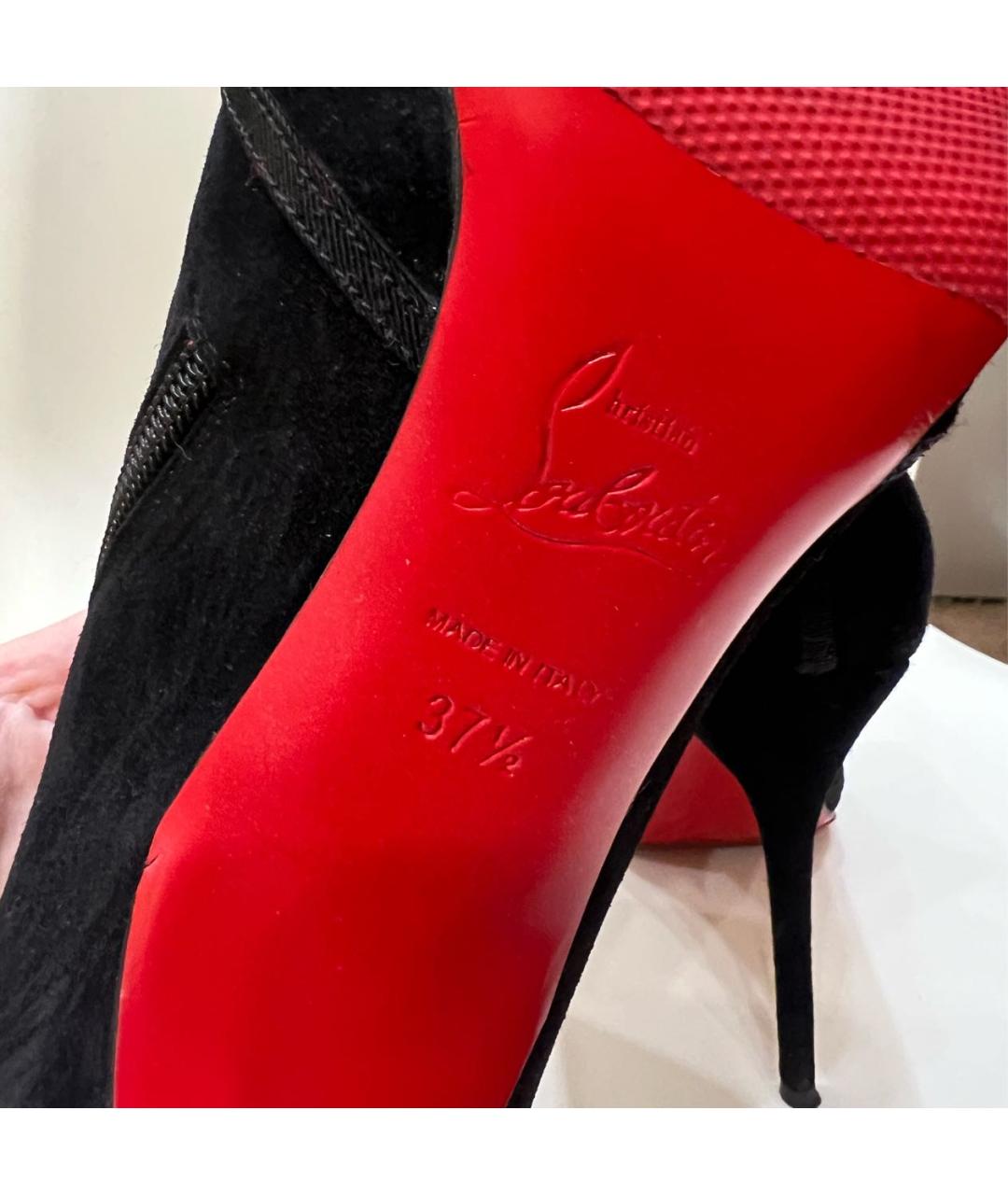 CHRISTIAN LOUBOUTIN Черные замшевые ботильоны, фото 5
