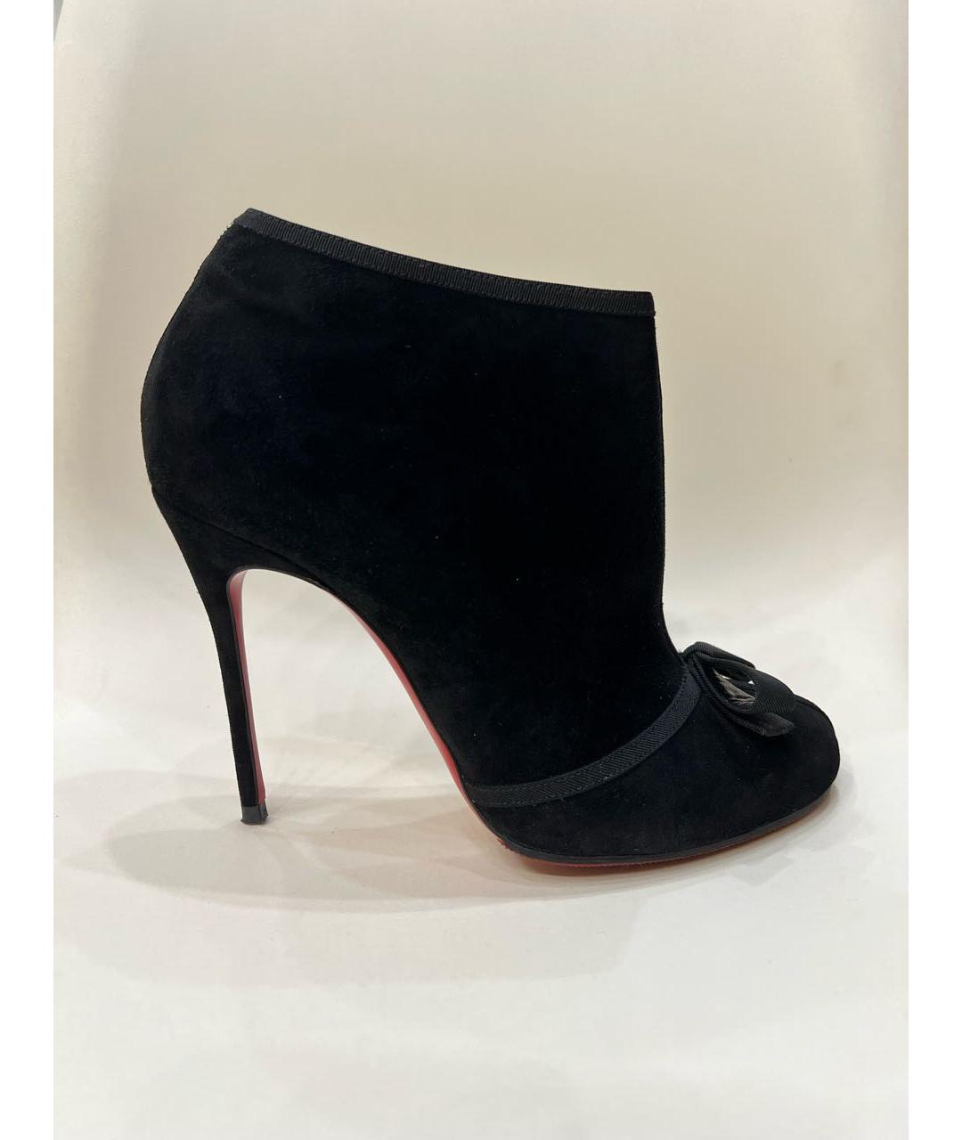 CHRISTIAN LOUBOUTIN Черные замшевые ботильоны, фото 7