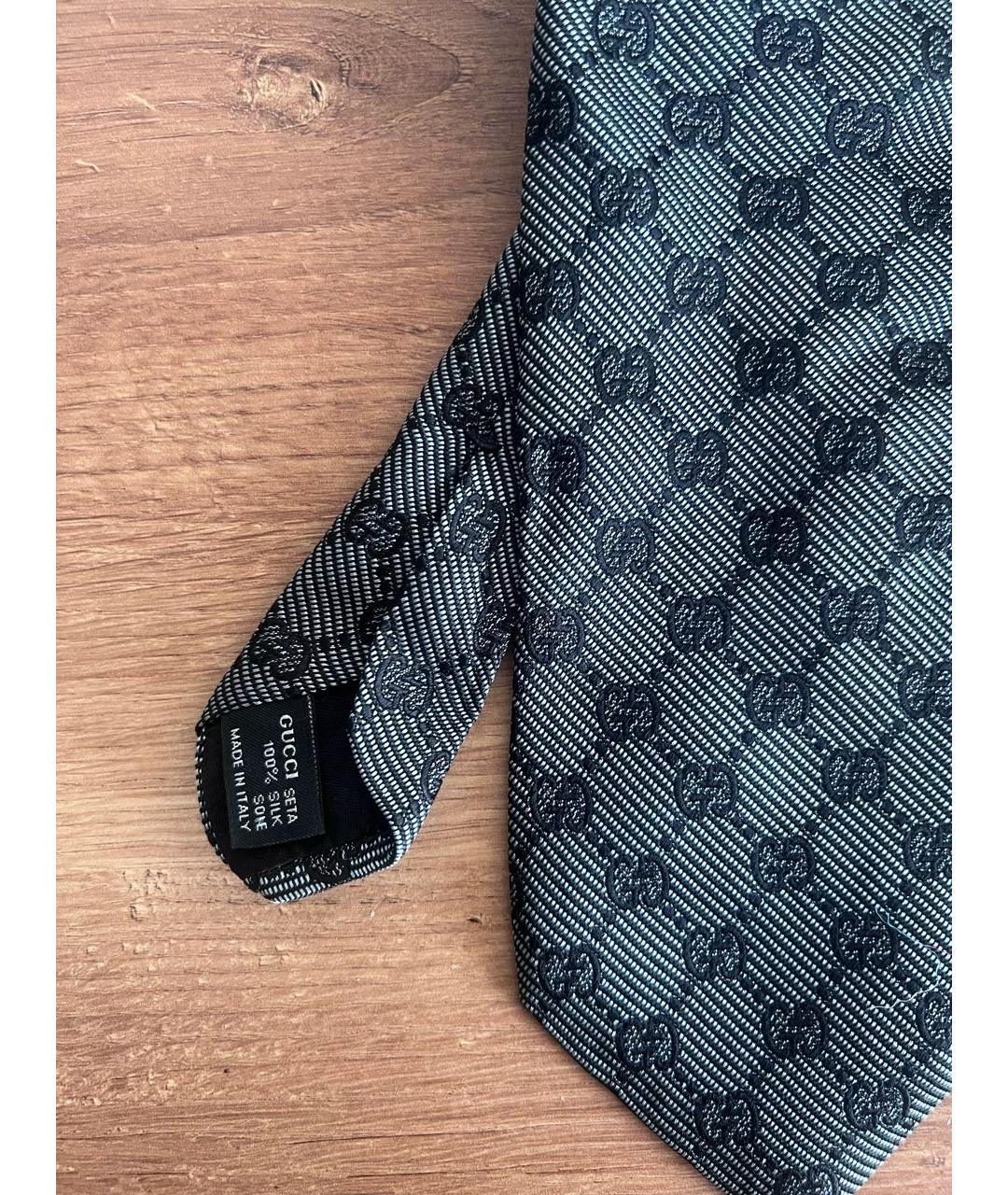 GUCCI Серый шелковый галстук, фото 2