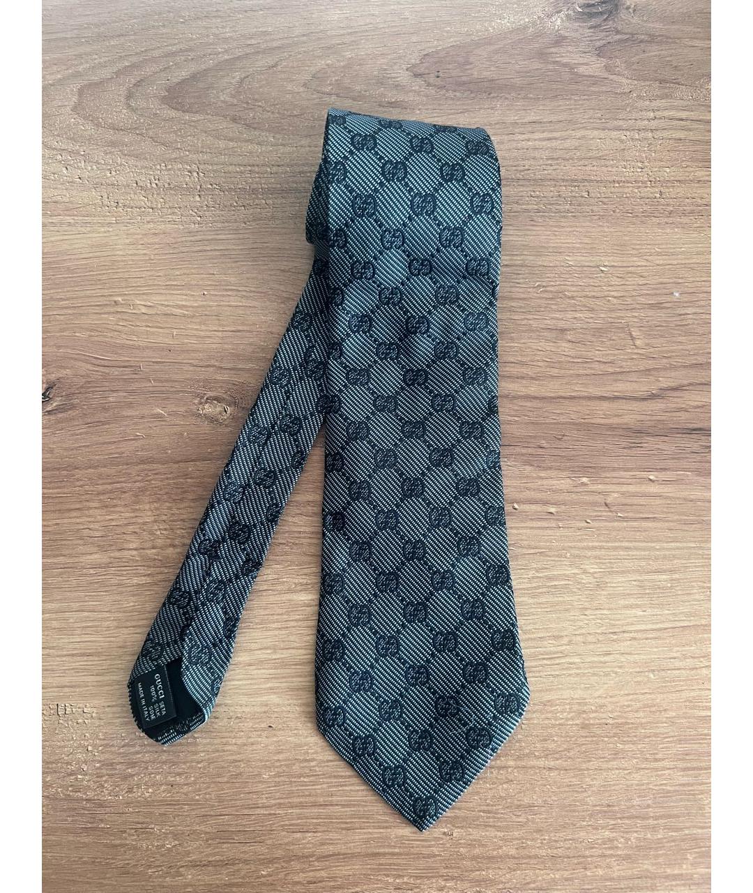 GUCCI Серый шелковый галстук, фото 8