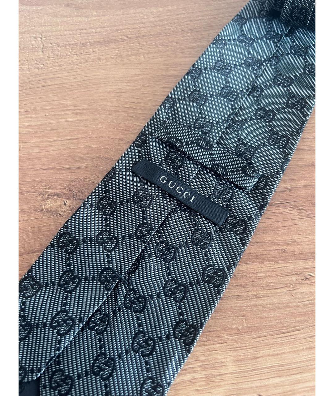 GUCCI Серый шелковый галстук, фото 3