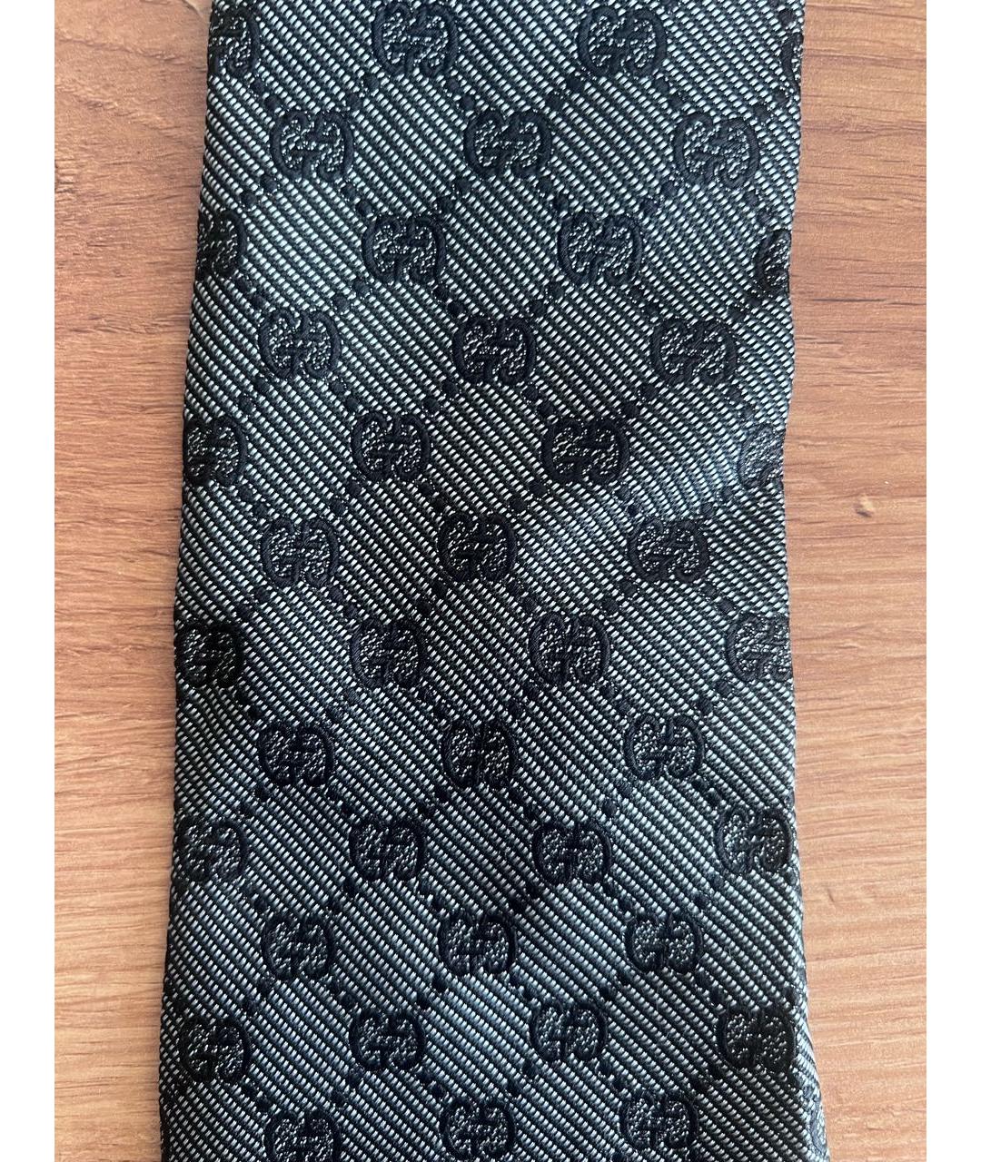 GUCCI Серый шелковый галстук, фото 4