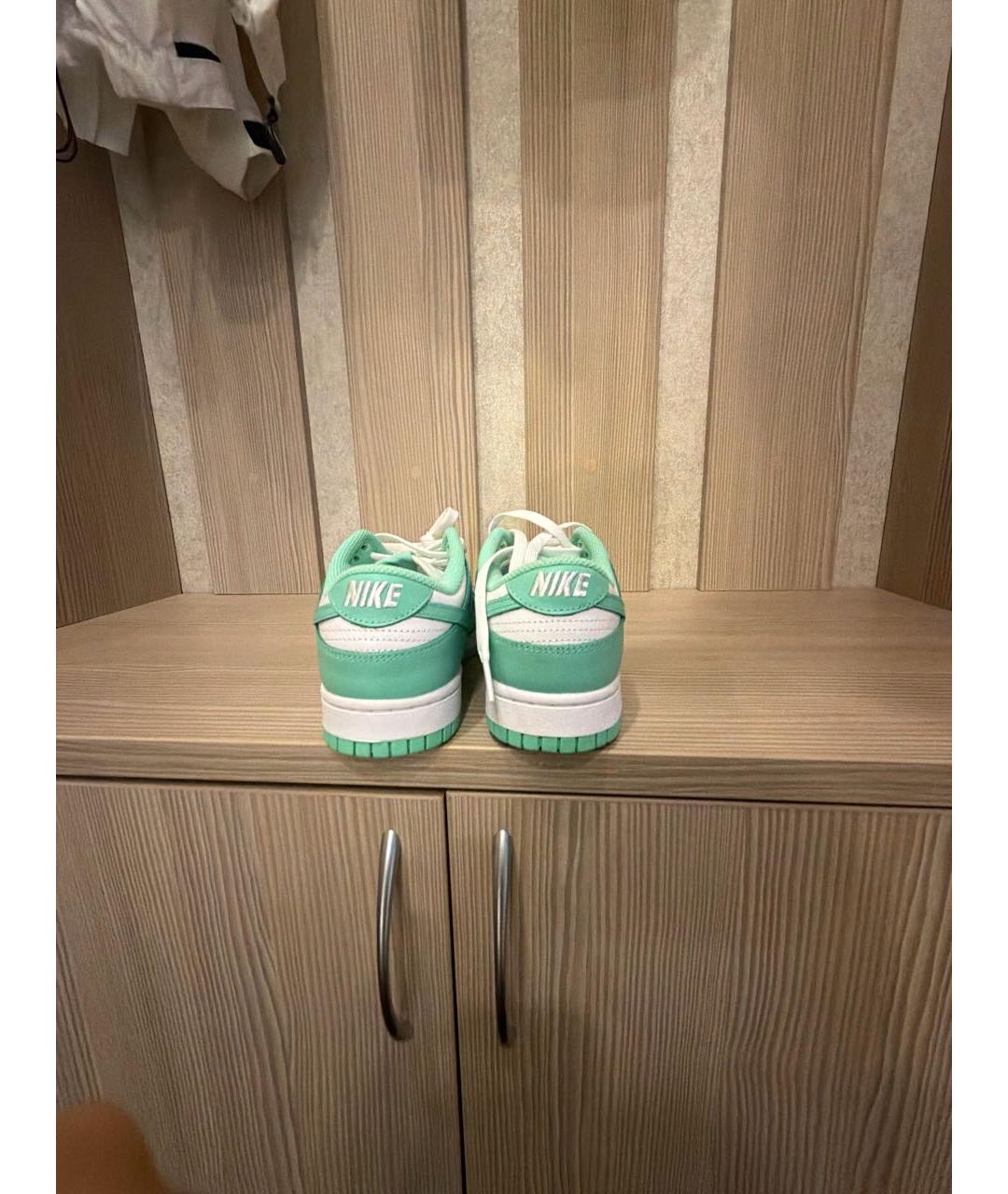 NIKE Салатовые кеды из искусственной кожи, фото 4