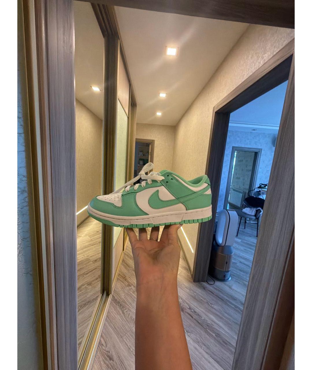 NIKE Салатовые кеды из искусственной кожи, фото 7