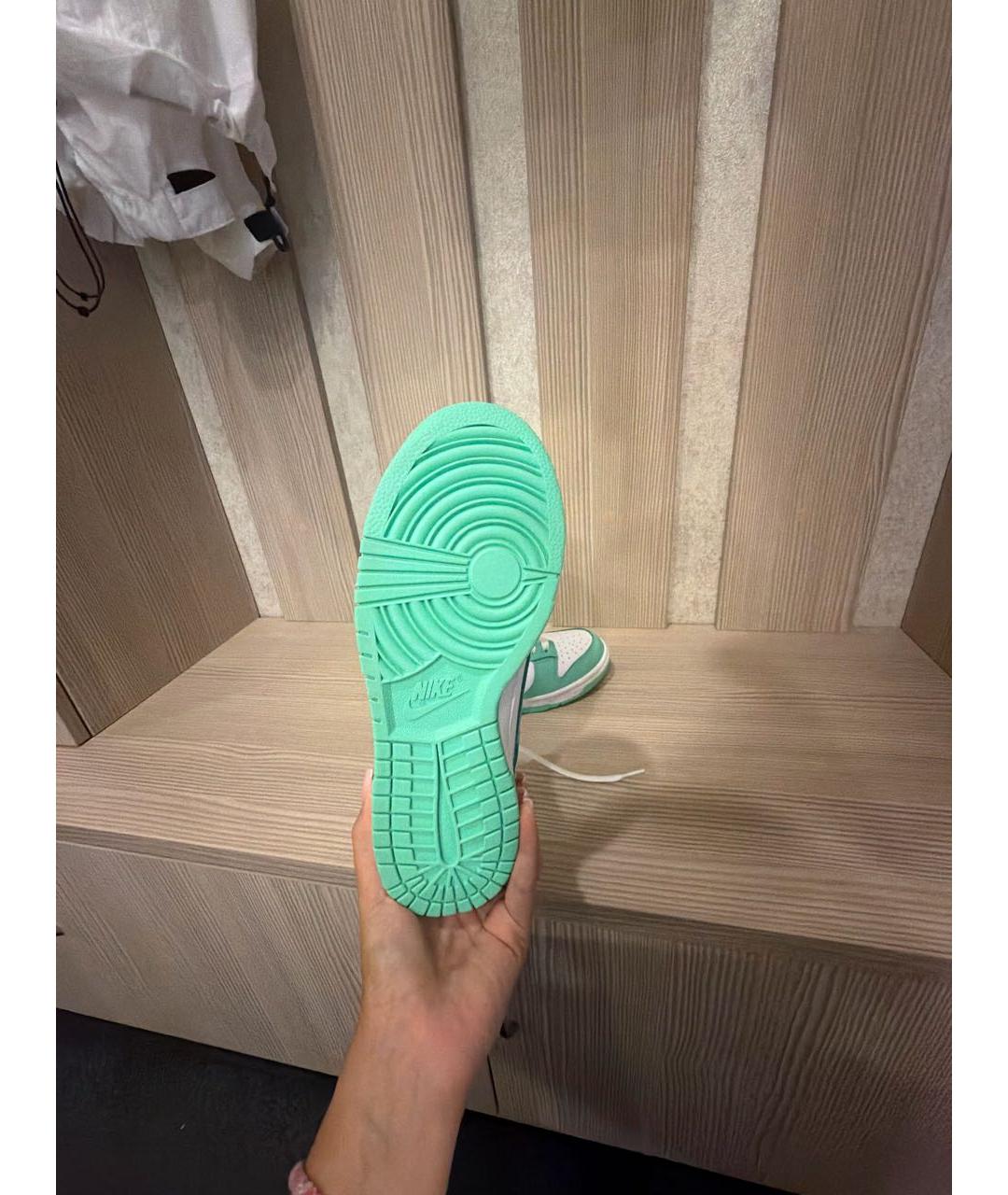 NIKE Салатовые кеды из искусственной кожи, фото 6