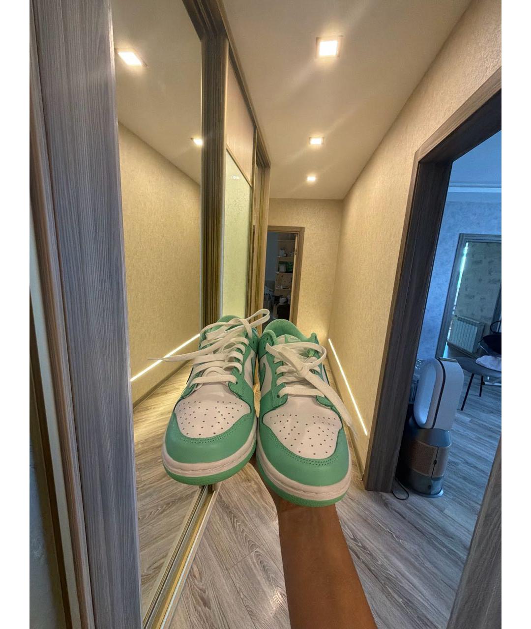 NIKE Салатовые кеды из искусственной кожи, фото 2