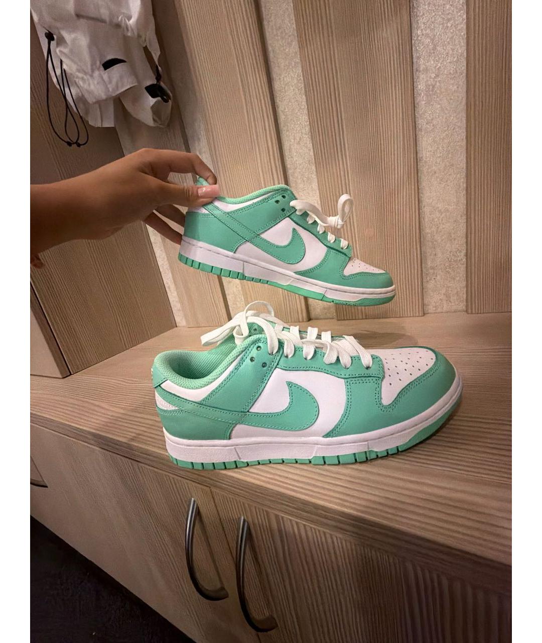 NIKE Салатовые кеды из искусственной кожи, фото 5