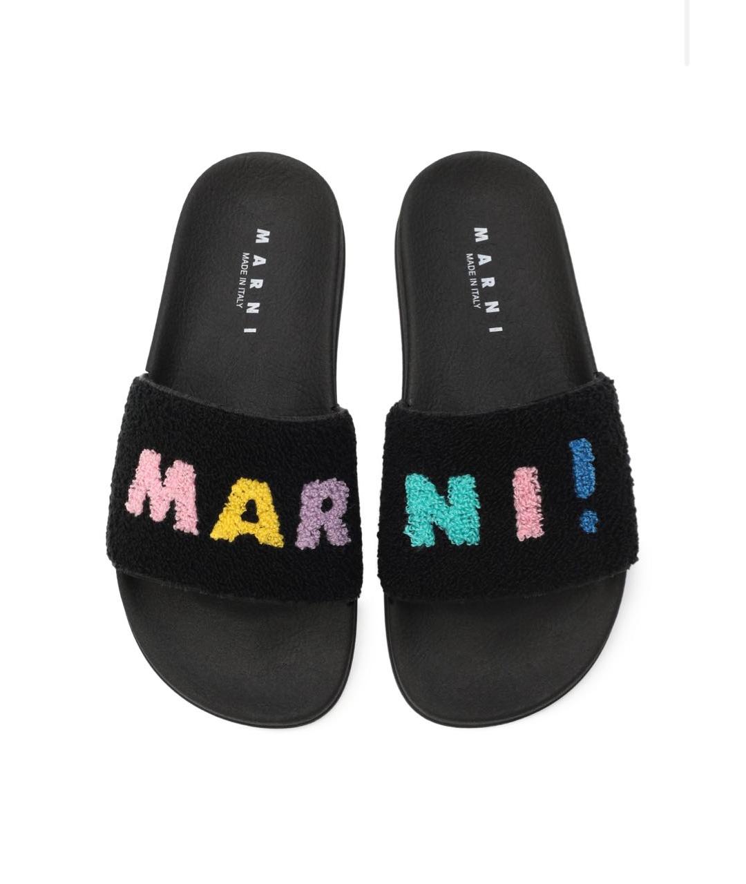 MARNI Черные шлепанцы, фото 2