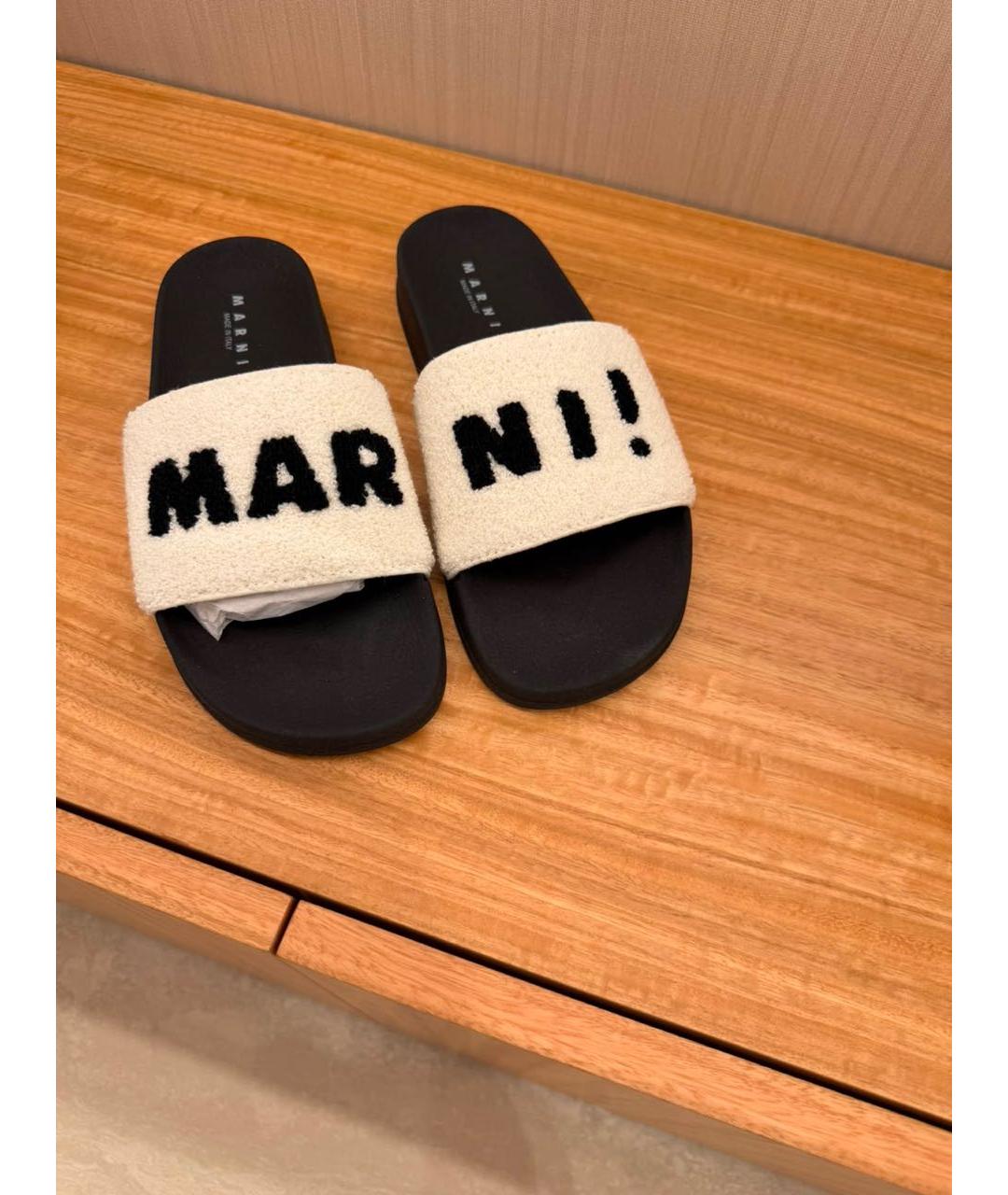 MARNI Белые шлепанцы, фото 6