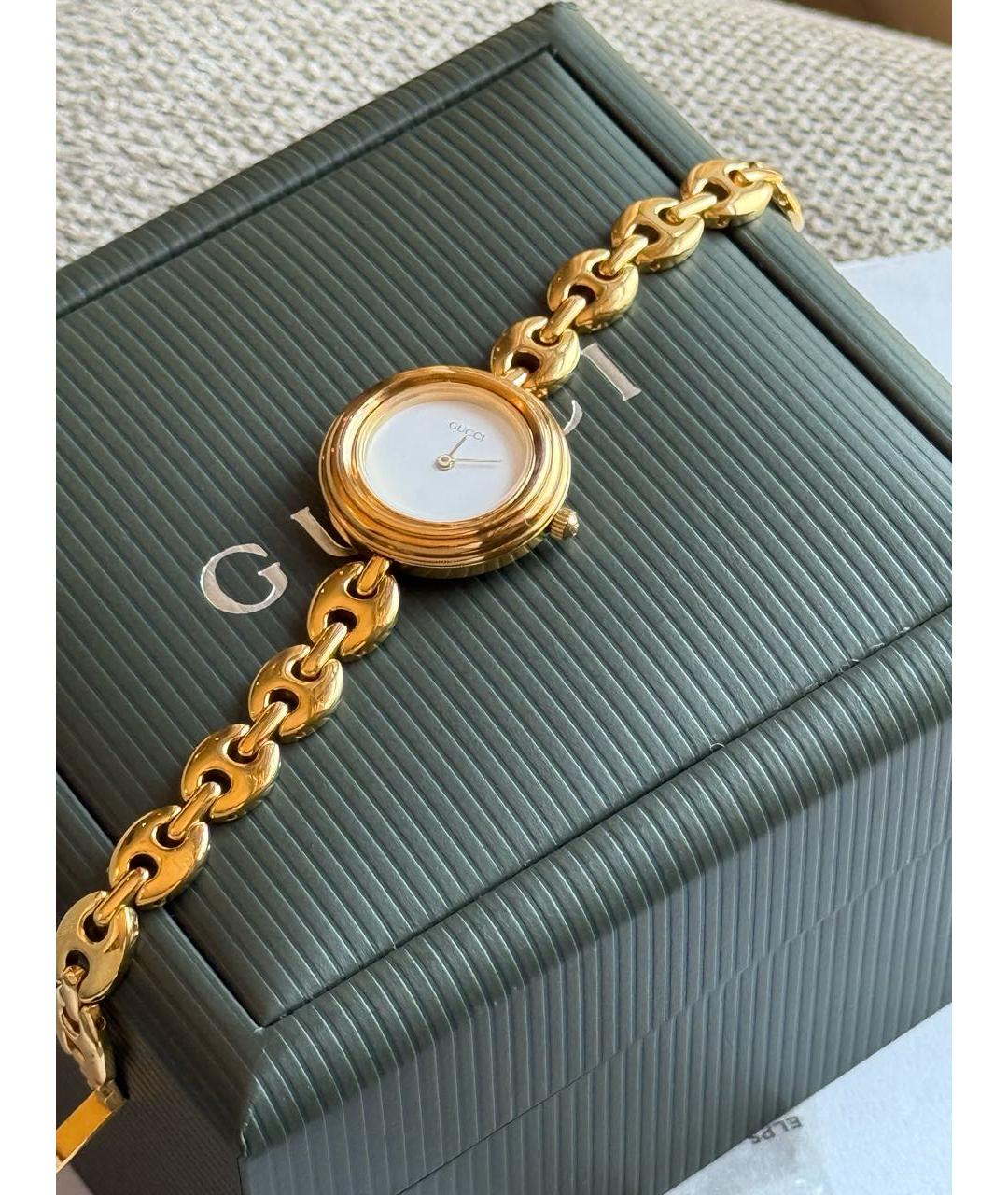 GUCCI Золотые стальные часы, фото 8