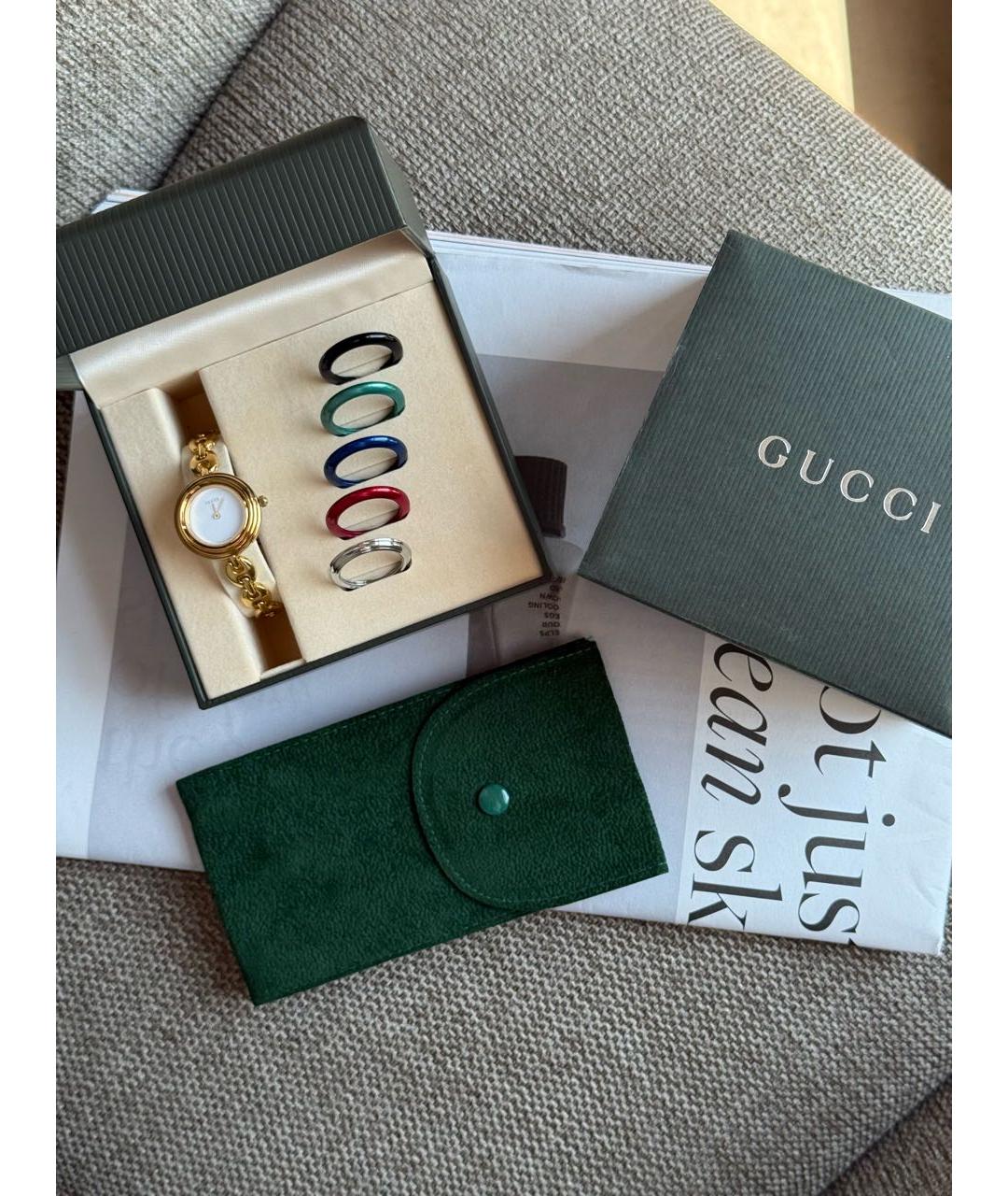 GUCCI Золотые стальные часы, фото 6