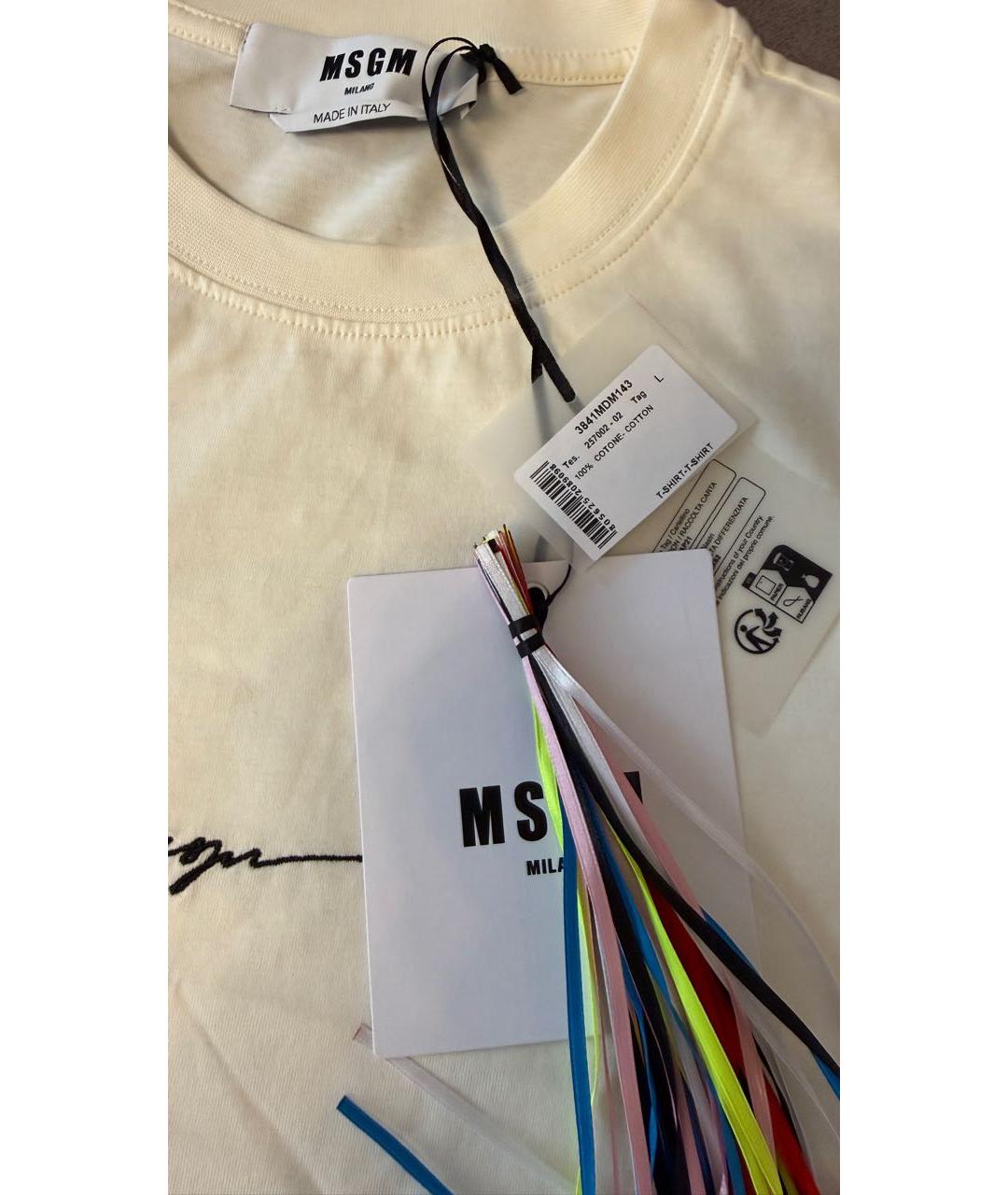 MSGM Бежевая хлопковая футболка, фото 2