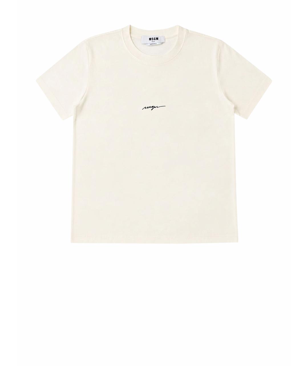 MSGM Бежевая хлопковая футболка, фото 1