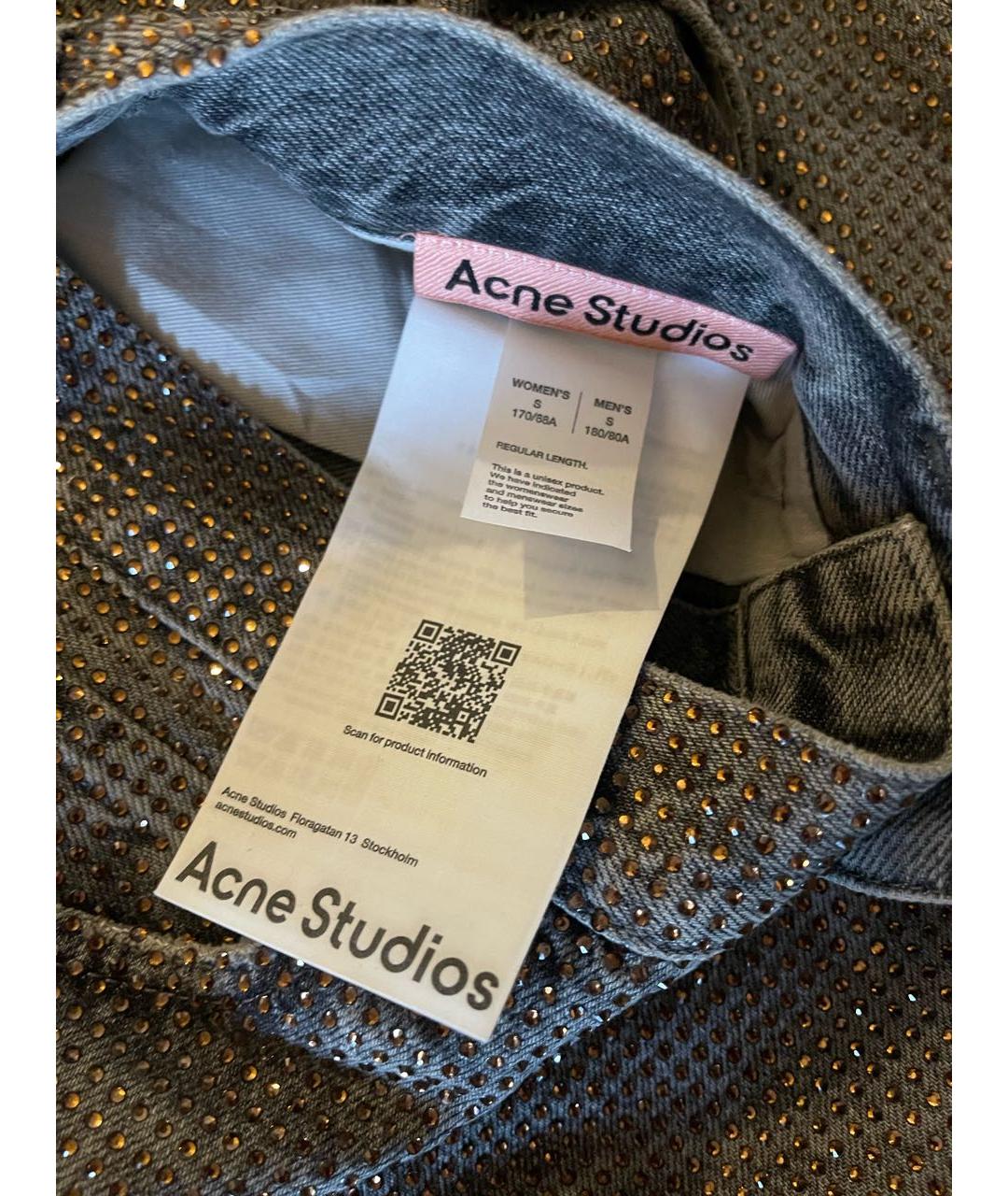 ACNE STUDIOS Коричневые хлопковые прямые джинсы, фото 6