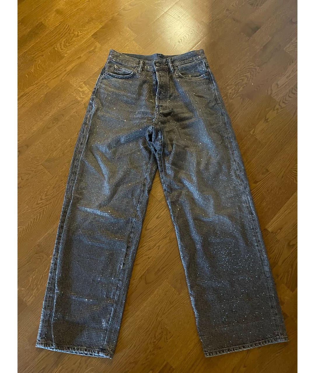 ACNE STUDIOS Коричневые хлопковые прямые джинсы, фото 7