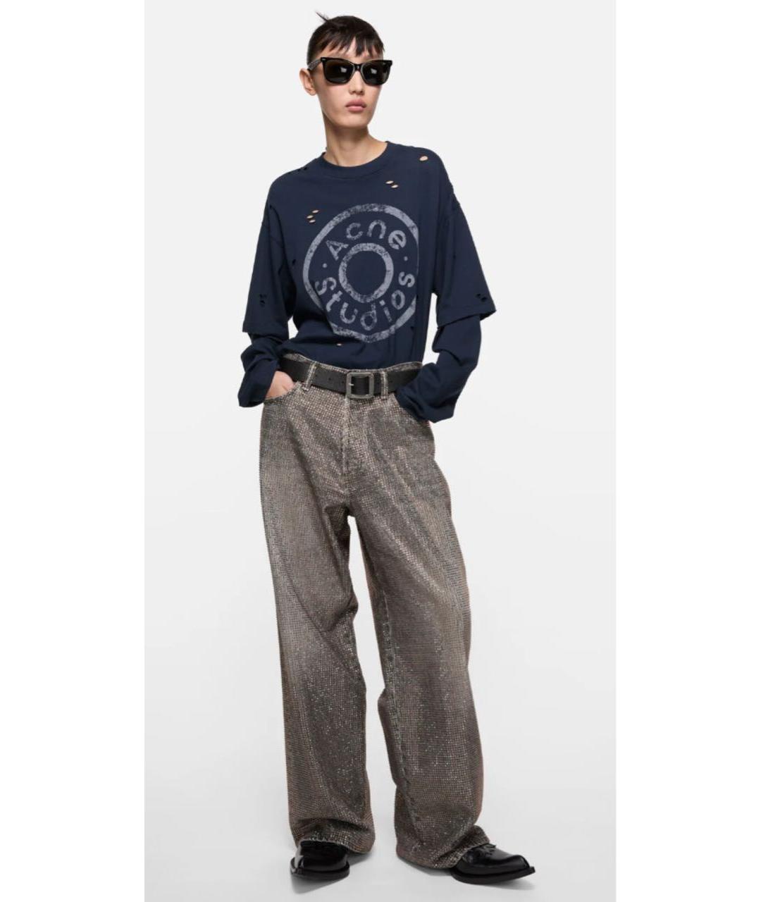 ACNE STUDIOS Коричневые хлопковые прямые джинсы, фото 2