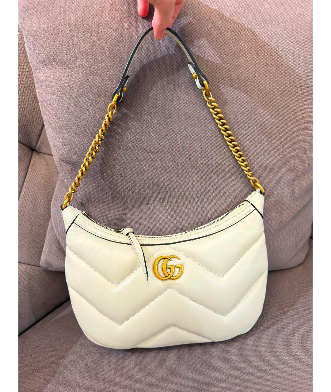 GUCCI Бежевая кожаная сумка через плечо, фото 3