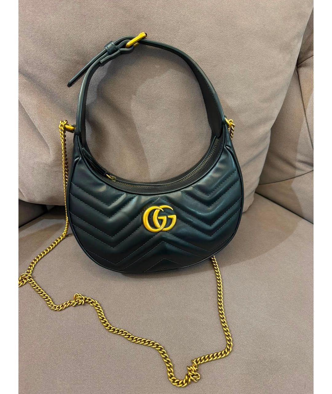 GUCCI Черная кожаная сумка с короткими ручками, фото 2
