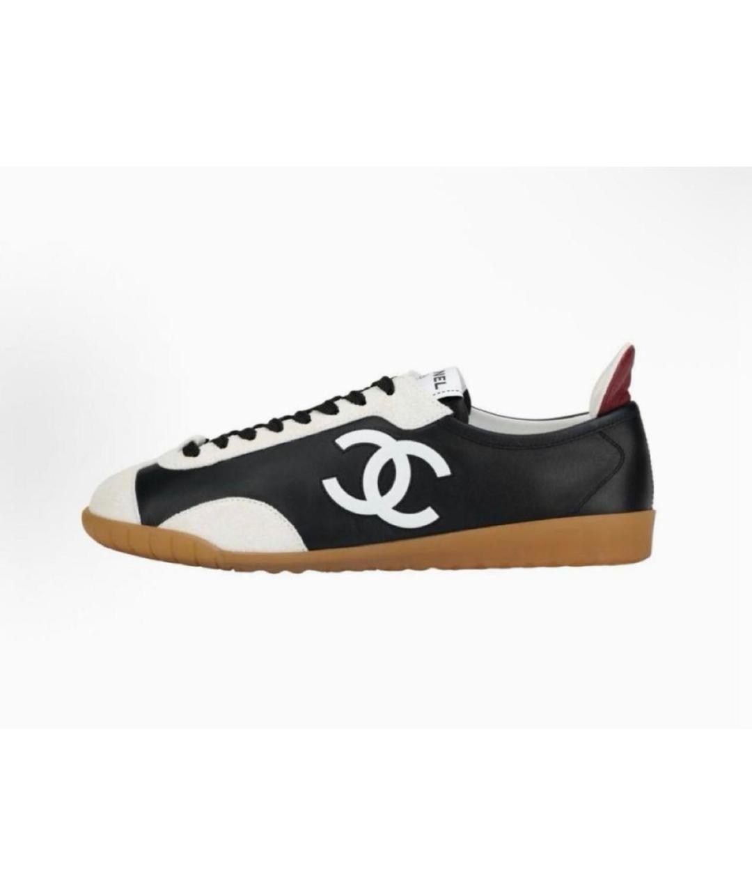 CHANEL Черные кожаные кеды, фото 2