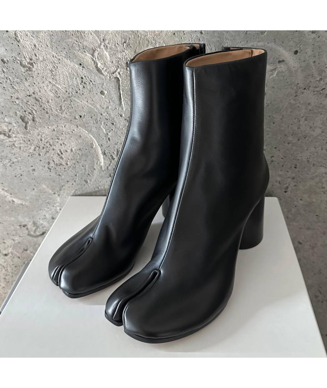 MAISON MARGIELA Черные кожаные ботильоны, фото 4