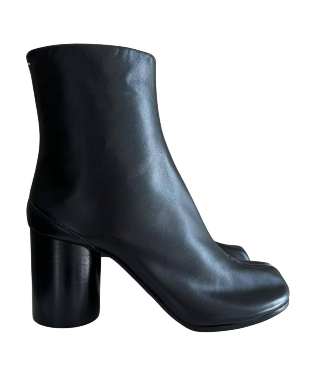 MAISON MARGIELA Черные кожаные ботильоны, фото 1
